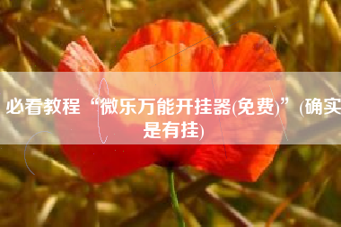 必看教程“微乐万能开挂器(免费)”(确实是有挂)