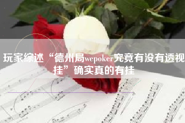 玩家综述“德州局wepoker究竟有没有透视挂	”确实真的有挂
