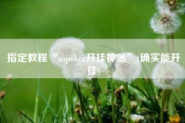 指定教程“aapoker开挂神器	”(确实能开挂)