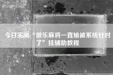 今日实测“微乐麻将一直输被系统针对了	”挂辅助教程