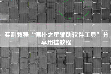 实测教程“德扑之星辅助软件工具”分享用挂教程