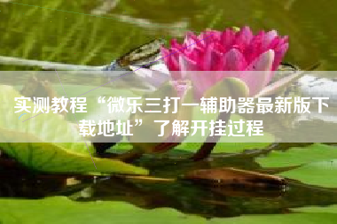 实测教程“微乐三打一辅助器最新版下载地址”了解开挂过程