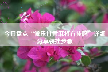 今日盘点“微乐甘肃麻将有挂吗	”详细分享装挂步骤