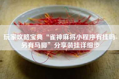 玩家攻略宝典“雀神麻将小程序有挂吗-另有马脚”分享装挂详细步