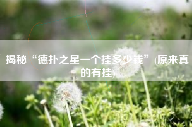 揭秘“德扑之星一个挂多少钱	”(原来真的有挂)