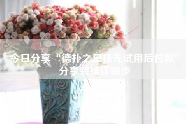 今日分享“德扑之星挂先试用后付款	”分享装挂详细步