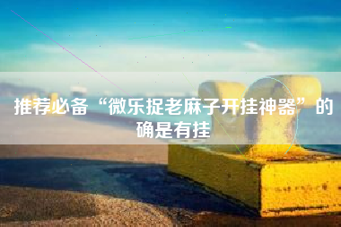推荐必备“微乐捉老麻子开挂神器”的确是有挂