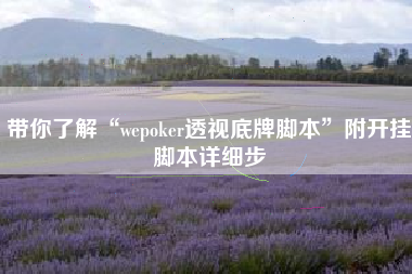 带你了解“wepoker透视底牌脚本”附开挂脚本详细步