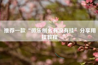 推荐一款“微乐刨幺有没有挂”分享用挂教程