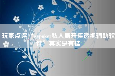 玩家点评“wepoker私人局开挂透视辅助软件”其实是有挂