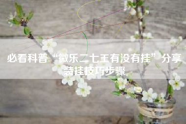 必看科普“微乐二七王有没有挂	”分享装挂技巧步骤