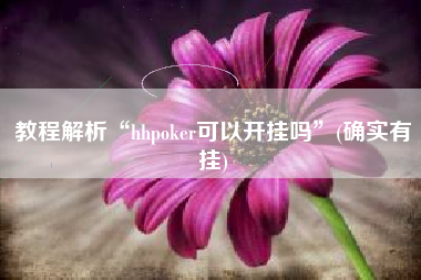 教程解析“hhpoker可以开挂吗”(确实有挂)