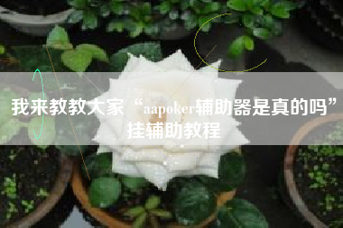 我来教教大家“aapoker辅助器是真的吗”挂辅助教程