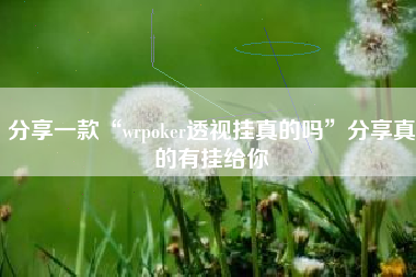 分享一款“wrpoker透视挂真的吗”分享真的有挂给你