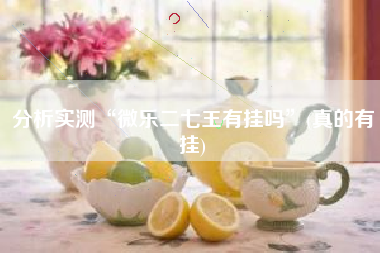 分析实测“微乐二七王有挂吗”(真的有挂)