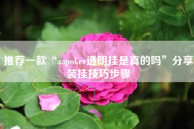 推荐一款“aapoker透明挂是真的吗	”分享装挂技巧步骤