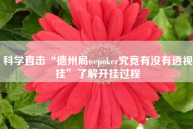 科学直击“德州局wepoker究竟有没有透视挂”了解开挂过程